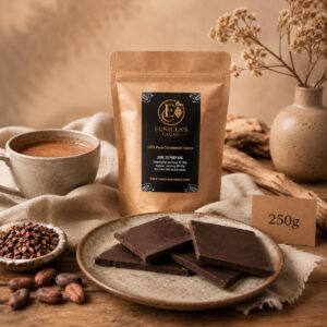 250g pure niet-geroosterde cacao van Eunicea’s Cacao met cacao blokken
