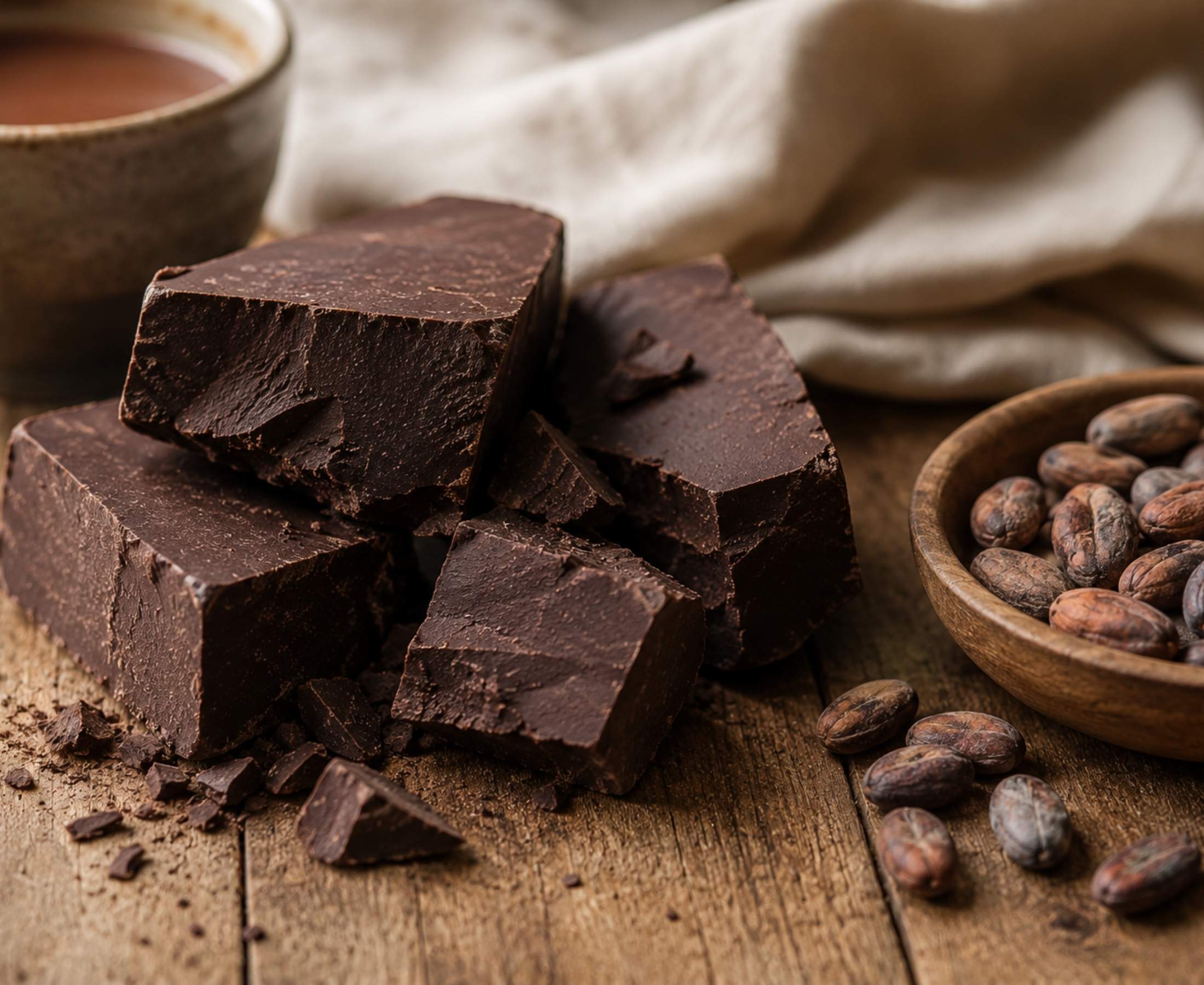 Pure niet-geroosterde cacao blokken van Eunicea’s Cacao
